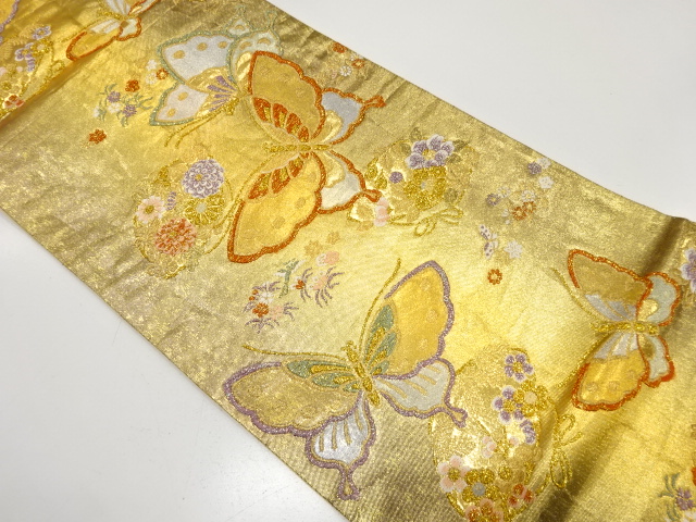 JAPANESE FUKURO OBI FOR FURISODE / WOVEN BUTTERFLY